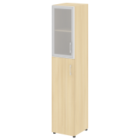 Шкаф высокий узкий правый (1 средний фасад ЛДСП + 1 низкий фасад стекло в раме) Yalta LT.SU-1.7 R L/R акация лорка